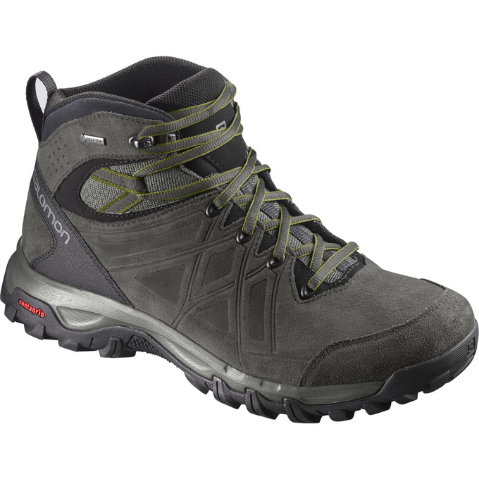 Salomon Singapore Mens Hiking Shoes - EVASION 2 MID LTR GTX® Black | 04179-HSYN